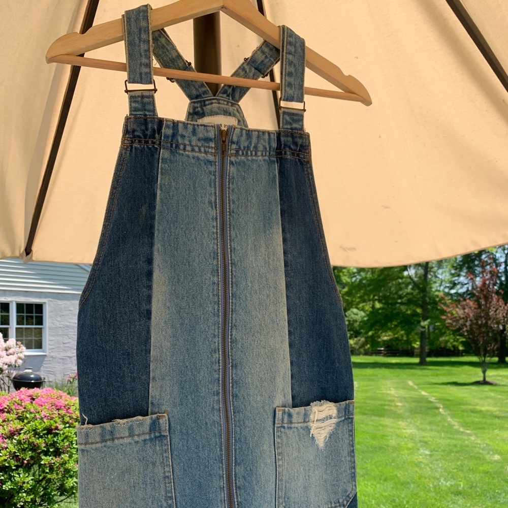 patchwork denim dress